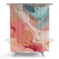 Zračni tuš za tuširanje šarene tuširane zavjese za kupatilo Retro stil boje boja u markiranju teksture