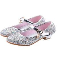 RotoSW Girls Princess cipele Chunky sandale za petu Čarobna traka Mary Jane Kids Haljina cipele Djevojka