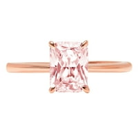 1.0ct zračenje rezano ružičasti simulirani dijamant 14k ruža zlatna godišnjica ružina za angažman prsten
