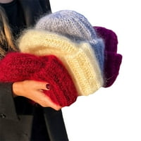 Brilliantme ženske tople kapice zimski pleteni šešir čvrste boje klasične palijske manžete divlje rastezljive