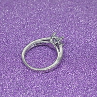 Temperament Square Diamond prsten Četiri prong vjenčanje Jednostavni dijamantni zircon prsten za zvono