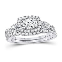 Jewels 14kt Bijelo Zlato Žene Okrugli dijamant HALO Bridal Wedding Angažman za angažovanje prstenaste