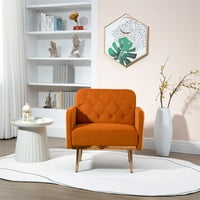 Moderna baršunasta akcentna stolica Visoko leđa Slobodno vrijeme Smetni kauč sa ružom Zlatne noge, gumb