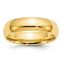 Čvrsti 14K žuto zlato Comfort Fit Classic Vjenčani prsten