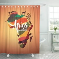 Afrička Afrika Travel Map Simbol kontinenta sa divljim životinjama Silhouete