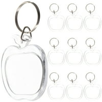 Jasni lanci ključa Ključni tasteri u obliku slova Apple akrilni prazni foto okvir Ključni lanci za žene