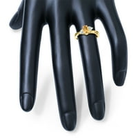 Ženski citrinski i dijamantski prsten za citrinu i dijamant u 10k žutom zlatu