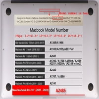 Kaishek zaštitni futrola Tvrdi poklopac kompatibilan sa MacBook Pro 16 + crni poklopac tipkovnice A2485, tip C Sky serije 0100