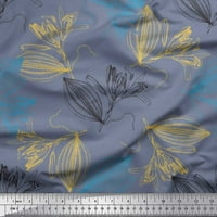 Soimoi Green Rayon tkanina odlazi i skicira cvjetna otisnuta zanatska tkanina sa širokim dvorištem