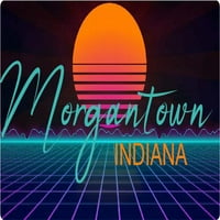 Morgantown Indiana Frižider Magnet Retro Neon Dizajn