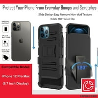 Capsule Case kompatibilan sa iPhone Pro MA [Vojni razred zaštićeni otporni na udarci, zaštitni crni