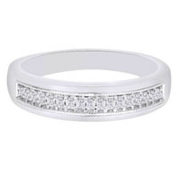 Okrugli oblik bijeli prirodni dijamantski rubni prsten za vjenčanje u 10k bijeli zlatni prsten veličine-14