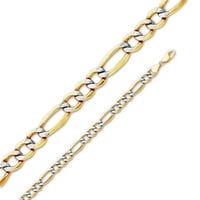 14k žuto zlatna šuplja FIGARO 3+ bijeli pave Dijamantni lanac ogrlica 22