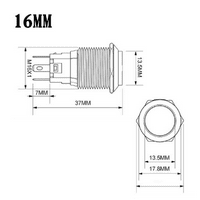 Prekidač gumba Ana Metal tipke sa napajanjem LED 110-220V zasumce dugmitwitch IP66
