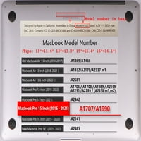 Kaishek samo za najnoviju Macbook Pro 15 Slučaj rela. Model A A1707, plastična tvrda školjka, mramor