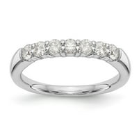 Čvrsta 14K bijelo zlato sedam kamena dijamantski vjenčani prsten sa CZ CZ CUBIC cirkonijom veličine