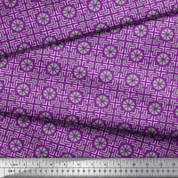 Soimoi Purple Japan Crepe Satin Tkanina arrow i trokut Geometrijski dekor Tkanina Široko dvorište
