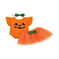 Huakaishijie Little Baby Girls Halloween Casual Suit mun ruffle s ruffle na vrhu rubnja + kratka suknja