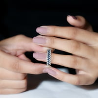 Klasični poluvremeni prsten sa Londonom Blue Topaz i Diamond- AAA razreda, srebrna srebra, SAD 9.00
