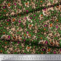 Soimoi Zelena svilena tkanina Leopard Životinjska koža Ispis tkanina sa dvorištem širom
