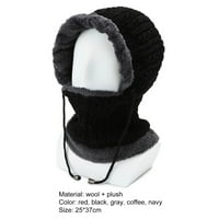 Jiaroswwei unise zimski topli ovratnik pleteni šešir za zaštitu od vjetra za zaštitu od vjetra dvostruka
