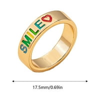 Dječak prstenovi šareno pismo ulje kapljivih prsten ljubavni prsten ženski retro običan prsten poklon