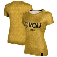 Ženska izgled zlata VCU Rams sestra logo majica