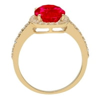 2.27ct ovalni rez crveni simulirani rubin 14k žuti zlatni godišnjički angažman prsten veličine 9