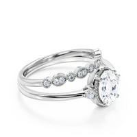 Prekrasan Boho i hipi 1. Karat Ovalni rez dijamantski prsten za uključivanje, vjenčani prsten, jedan