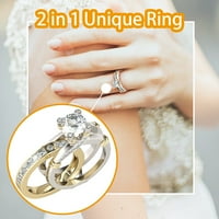 Prstenje nakita u kreativnim kombiniranim prstenom sa cirkonom i svestranim modnim priborom za žene