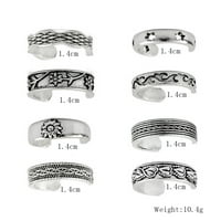 Punk otvoreni prstenovi žabljem listom lanac Podesivi prsten za žene muškarci djevojke gotički set prstena