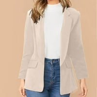 Lilgiuy Women Business Attere Solid Color Cardigan Top Jacket kaput od bež, 12 zimskih haljina za