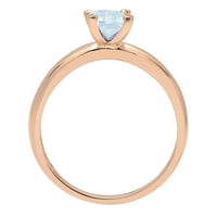 1CT smaragdni rez prirodni švicarski plavi topaz 14K ružičasto zlatne obljetnice za angažman prsten