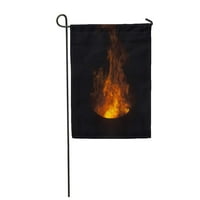 Šareni apstraktni vatra plamenovi u bačvi narančasto prekrasno ponašanje crne vrt zastave ukrasna zastava