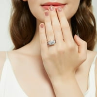 Sterling Silver East-West Wever Angažovanje prstenovi kubični cirkonijski CZ SOLITAIRE Prsten za žene,