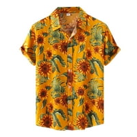 Pujkoer muške majice modne modne majice Top cvijet Havaji tiskali zgodne majice kratkih rukava s kratkim