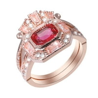 Heiheiup nakit za prsten oko cirkona za žene nakit crveni prsten svijetli modni kamen angažirani prstenovi
