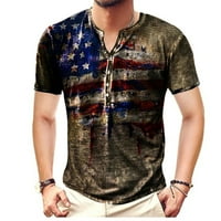 Muški Henley majica s dugim kratkim rukavima modne casual osnovne obične pamučne majice