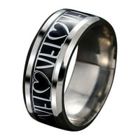 Bacocc dodaci čelik od nehrđajućeg muškog titanijum čelika Valentinova poklon prsten prsten za prsten