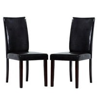 Skladište Tiffany seta crne kožne stolice za ručavanje 24091044+ 4pc