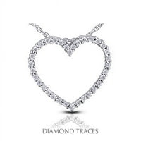Dijamantni tragovi 0. Carat Ukupni prirodni dijamanti 18k bijelo zlato Prong Podešavanje modnog privjeska