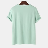 Ispiši jednostavne košulje za muškarce Ljeto Ležerne prilike Crew Crt Majica Modni pulover bluza Comfy