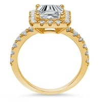 3. CT smaragdni rez originalni kultivirani dijamant si1-si J-k 18k Yellow Gold Halo obećaj vjenčanja Izvještaj o vjenčanju Angažman dizajnerske prstene veličine 9