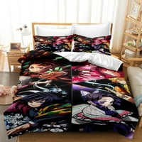 Anime Duvet Poklopac 3D Classic Manga uzorak Demon Slayer Duvet poklopac posteljina posteljina prekrivača