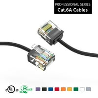 1ft CAT6A UTP Super-Slim Ethernet mrežni kabel 32AWG Black, Pack
