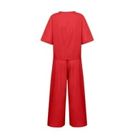 Dyegold posteljina za žene Ljeto Ležerne prilike plus odijelo kratki rukav vrhovi širokih pantalona