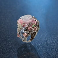 Izvrsni prsten svježi stil Žene Par ljubavi prsten za žene nakit nakita Peony Lizard uzorak rhinestone