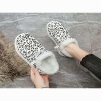 Woobling Womens Fuzzy tople mokasinske papuče na loafer casual cipele bijele 8