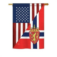 Breeze Decor BD-FS-H-108386-IP-BO-DS02-US US Norveške Prijateljstvo zastava svijeta svakodnevne utiske