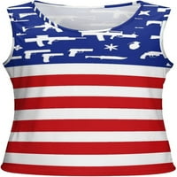 Guns American USA zastava Muški ljetni tenkovi na vrhu bez rukava Casual Classic T majice Atletski tee